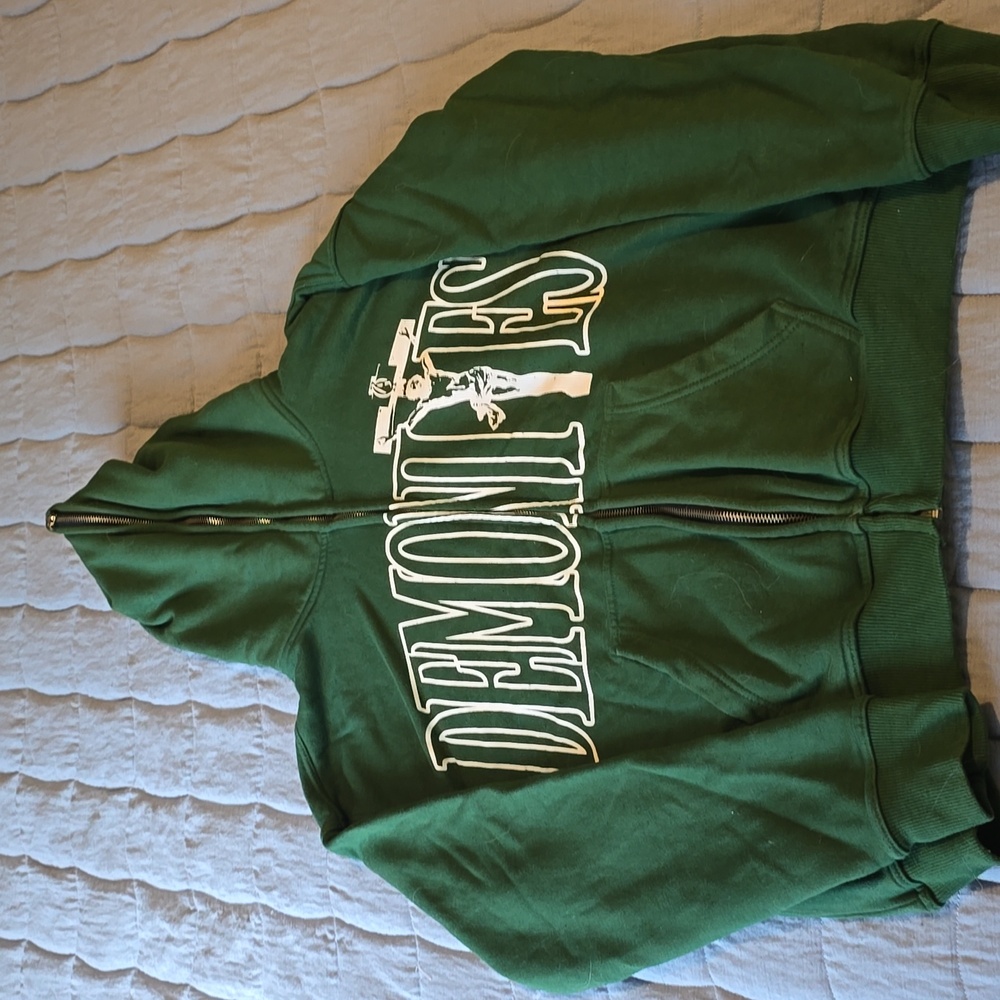Green DEMONITES hoodie.